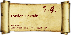 Takács Germán névjegykártya